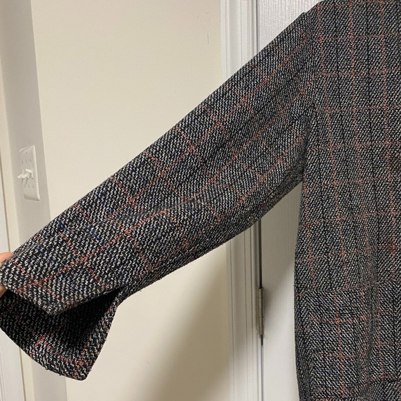 vintage check pattern v neck jacket - Picture 3 of 3